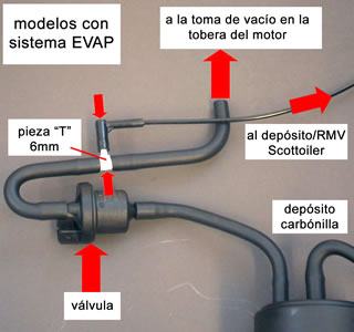 BMW F800GS sistema EVAP - conexión Scottoiler vSystem BMW F800GS sistema EVAP - conexión Scottoiler vSystem